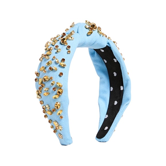 LELE SADOUGHI Blue & Gold Mixed Crystal Woven Knotted Headband *NWOT* - Picture 1 of 12